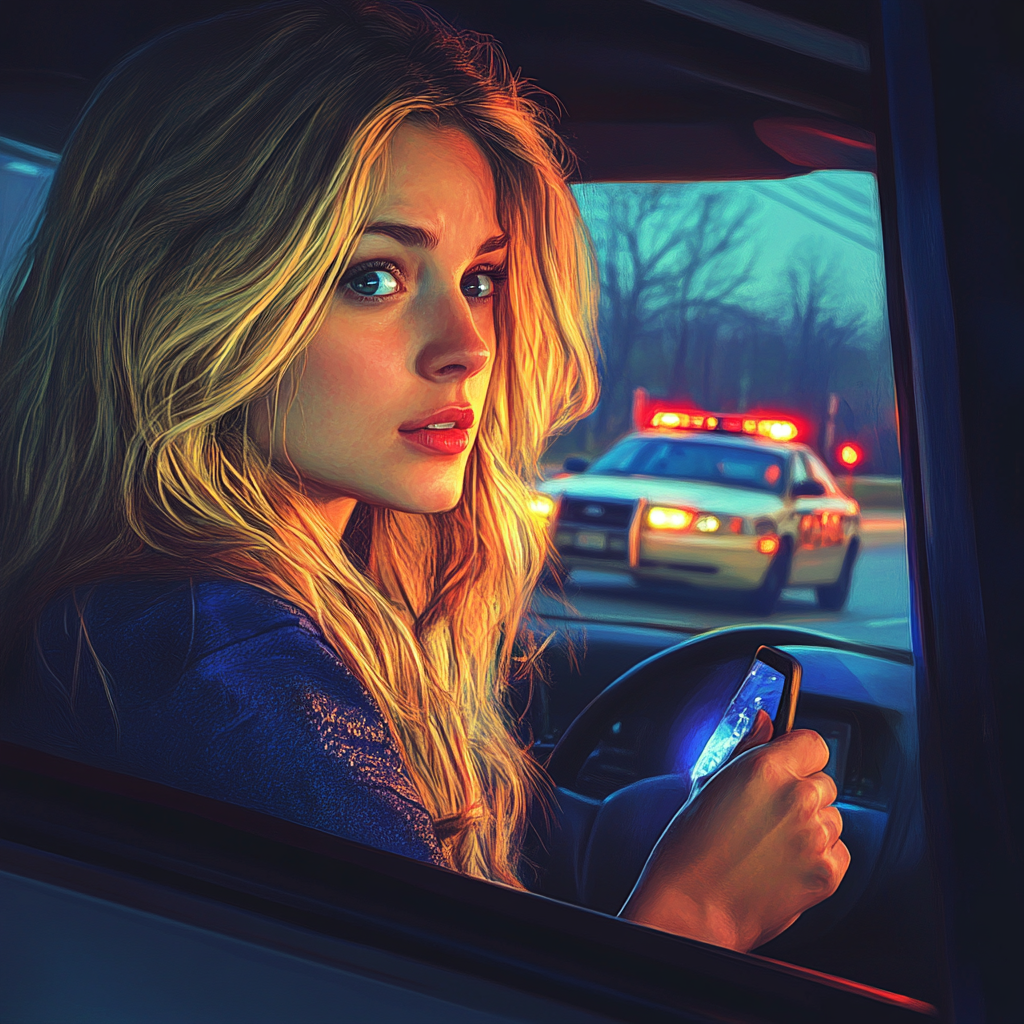 Concerned driver being pulled over